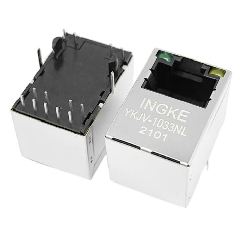 YKJV-1033NL PoE+ 100Base-T RJ45 Modular Jack Vertical Magnetic Connector